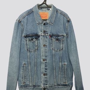 Levis Medium Wash Trucker Jacket Large 723340130
